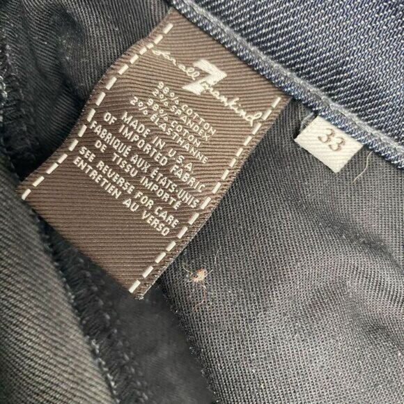 7 For All Mankind Men's Blue Jeans Size 33 Blue Rhigby Stretch.Buttons USA - Picture 7 of 12